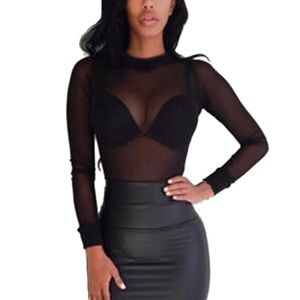 Turtle Neck Mesh Top.